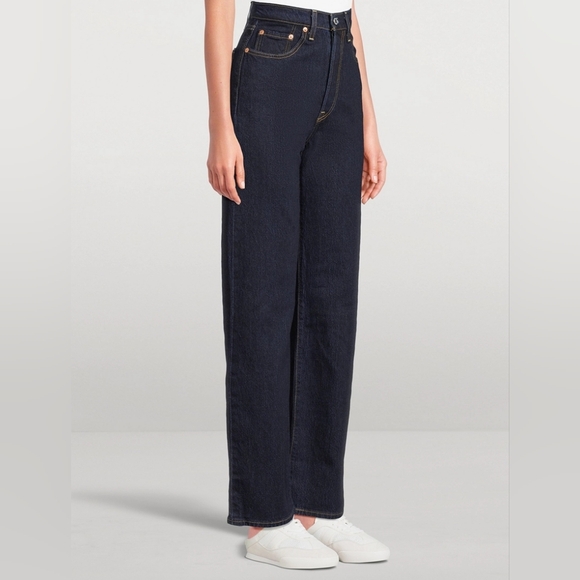 Levi's Ribcage Straight Dark Wash Jeans - Picture 1 of 6